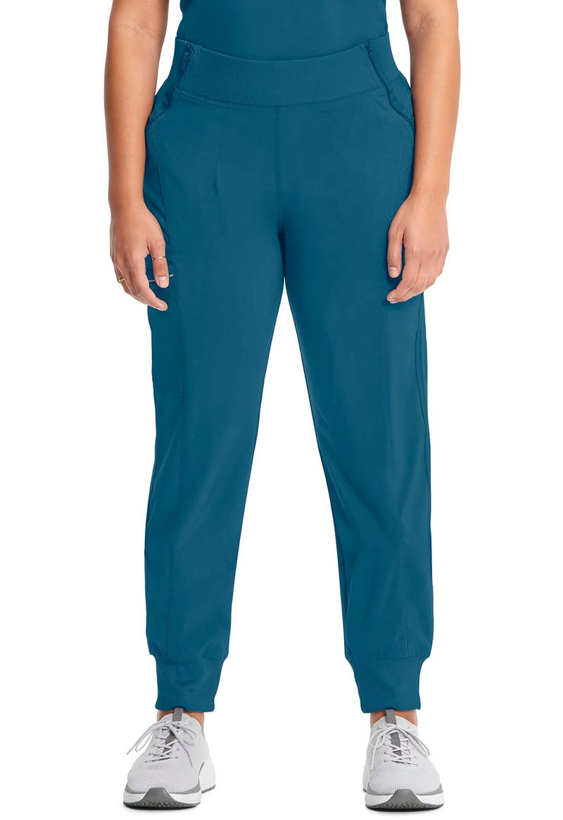 Cherokee Infinity Womens Scrub Jogger Pants, Mid Rise, Moisture Wicking, Wrinkle-Resistant, 360 Stretch, 5 Pockets - CK110A, S, Caribbean Blue - Image 1
